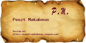 Peszt Makabeus névjegykártya